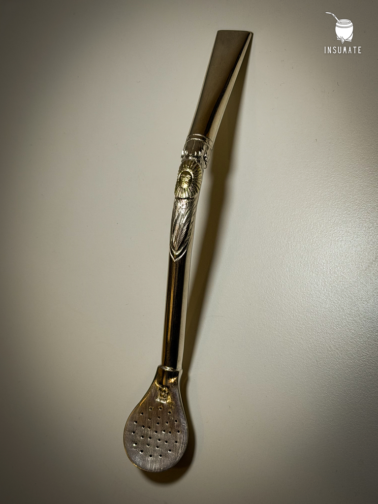Bombillón Bresciani Sol de mayo - Plata maciza y Oro
