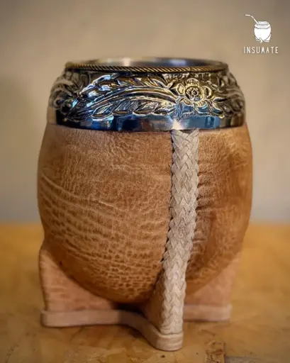 Torpedo virola ancha cuero crudo costura al tiento 